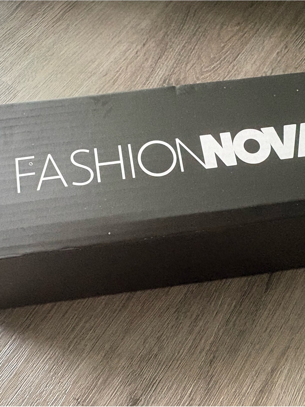 Fashion Nova Black Sandals Box